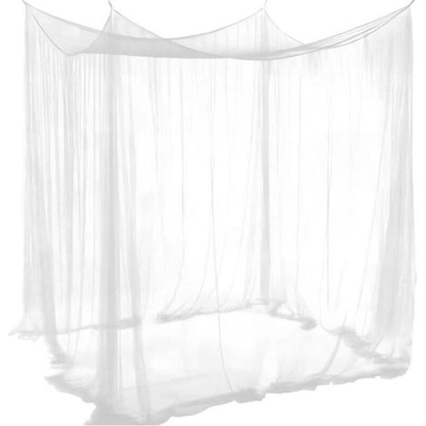 Rechteckiges Moskitonetz – Weiß – 240 X 210 X 190 Cm – Vier Eingänge – Strapazierfähiges Polyester – Atmungsaktiv