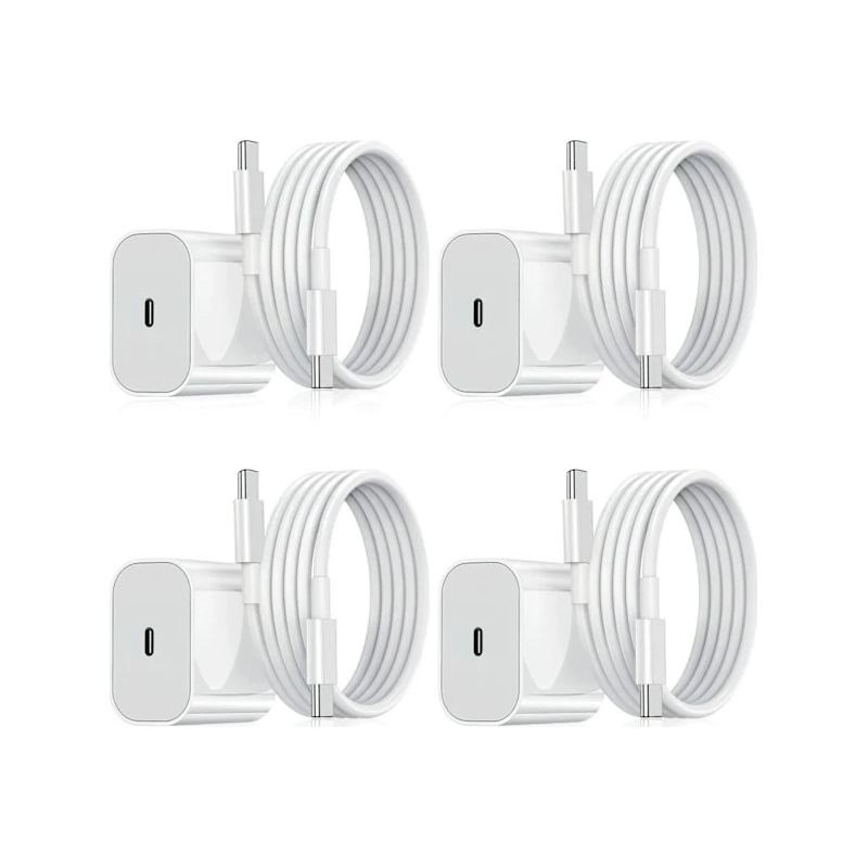 Samsung Ladegerät (4er-pack) - Schnellladegerät + 20-w-datenkabel, Weiß, Einheitsgröße (nt)