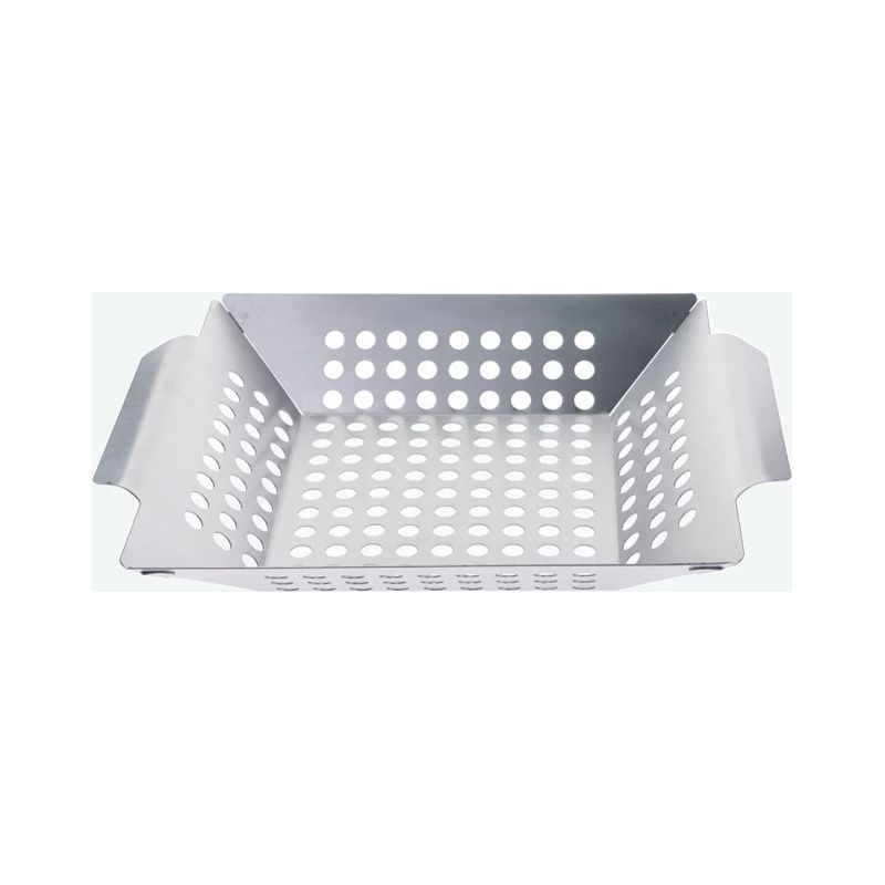 Großer Grillkorb – Das Perfekte Zubehör Für Den Grill Im Freien Zum Grillen Von Gemüse, Fisch, Fleisch Und Kebabs (30 X 30 X 7,5 Cm)