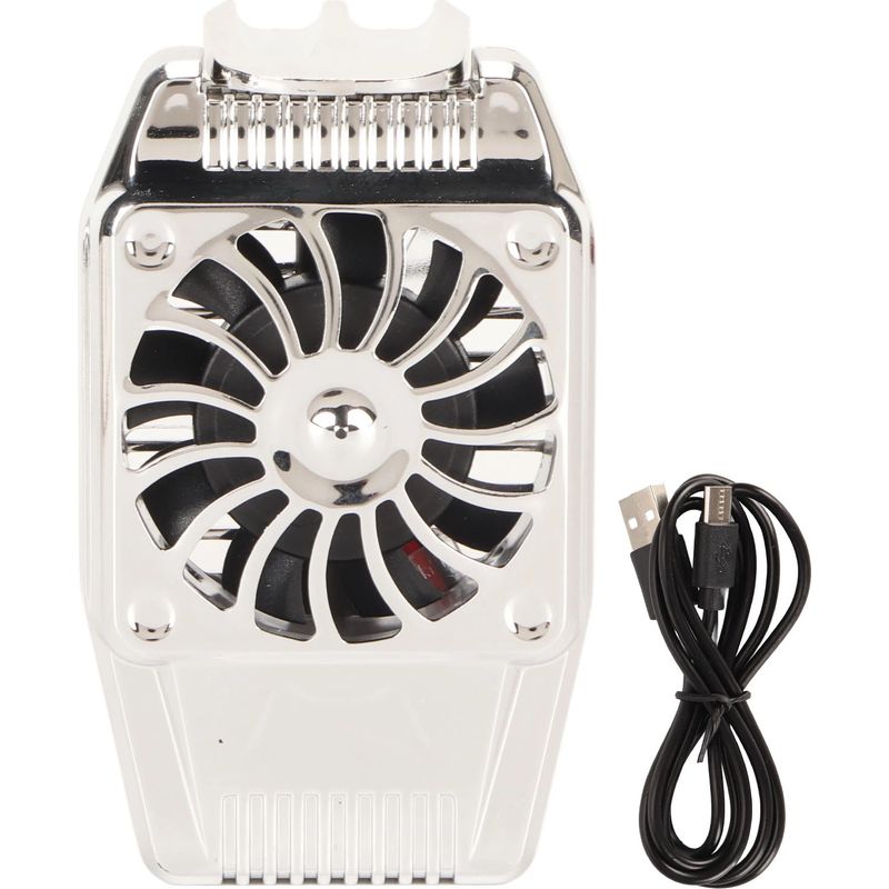 Extrem Leiser Handykühler Mit Ausziehbarem Clip, Ideal Für Gaming, Videostreaming Und Videospiele. Farbe: Silber.