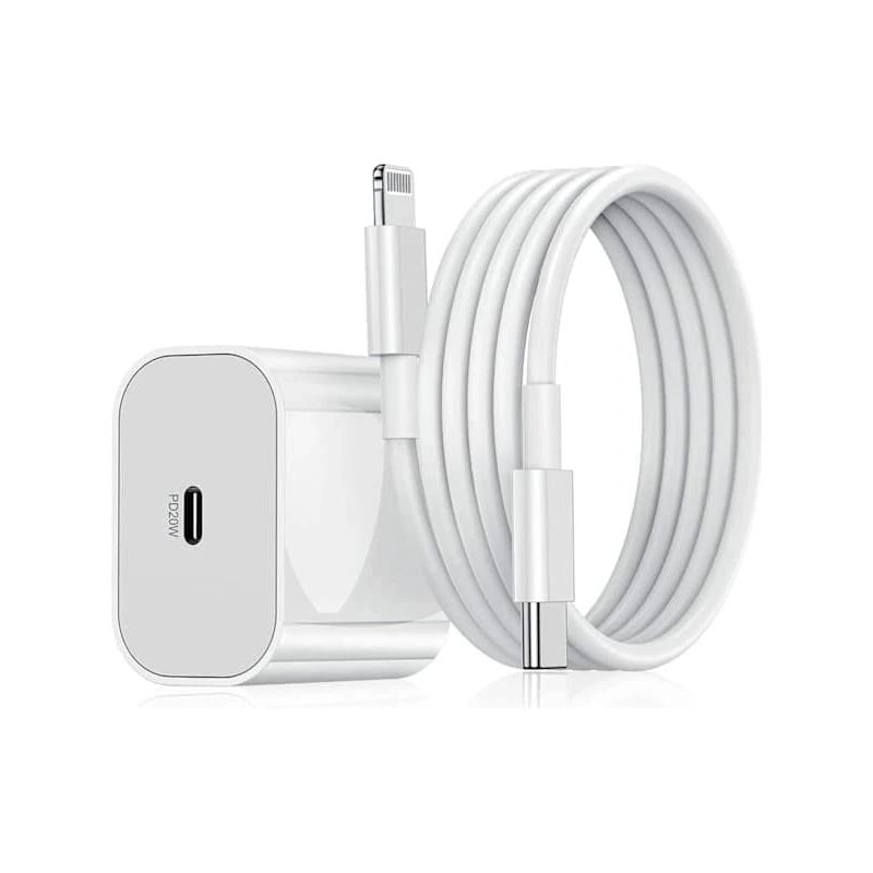 20-w-iphone-schnellladegerät, Usb-c-netzteil Mit 2 M Ladekabel – Weiß (1 Netzteil + 1 Kabel) (1 Ladegerät Und 1 2 M Ladekabel)