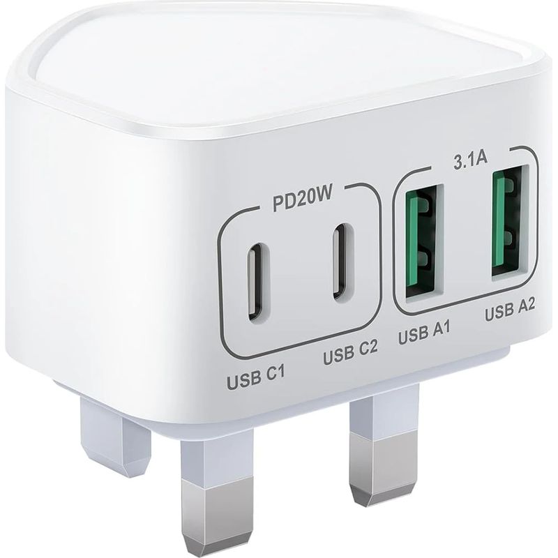 4-port-multi-usb-ladegerät Mit 40-w-schnellladeanschluss Und Usb-c-schnellladeanschluss