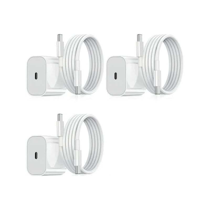 [ht] 3er-pack Samsung Ladegeräte – Schnellladegerät + 20-w-usb-c-kabel, Weiß