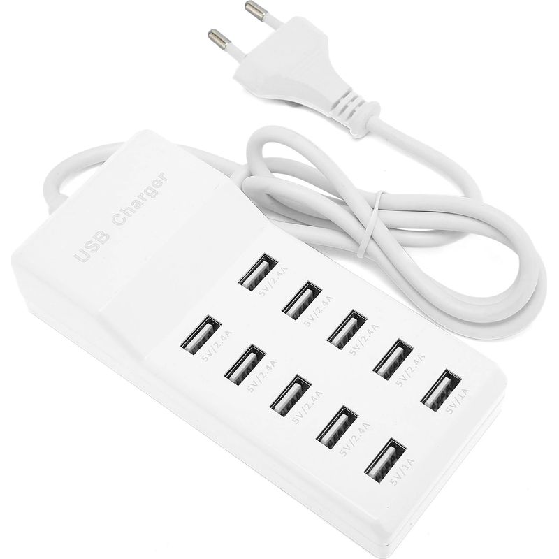 10-port Usb-wandladestation, Intelligentes Schnellladegerät Für Mehrere Geräte Mit Europäischem Stecker [gpa]