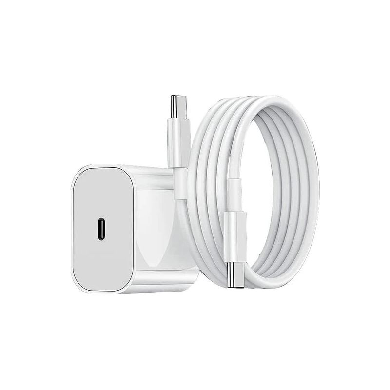 2er-pack Schnellladegeräte Für Iphone, 20-w-usb-c-netzteil + Ladekabel, Weiß