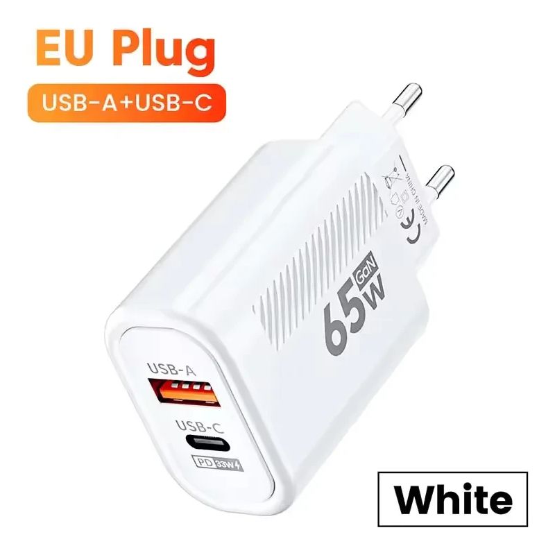 65-w-usb-c-pd-gan-schnellladegerät Für Iphone 15, Samsung, Xiaomi Und Huawei. Kompatibel Mit Iphone 15, Samsung, Huawei Und Anderen Mobilgeräten.