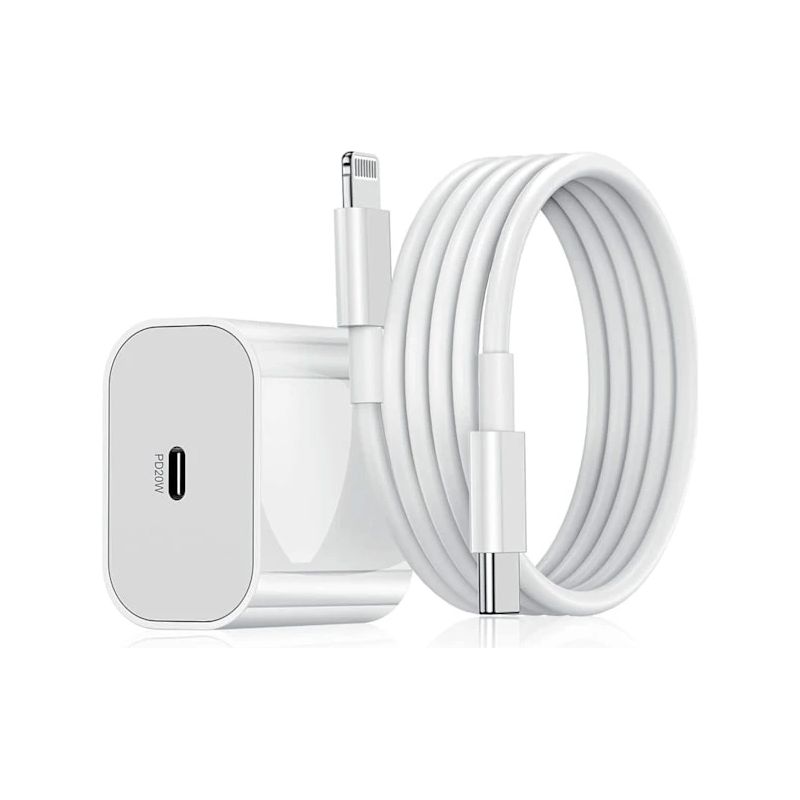 20-w-usb-c-auf-lightning-schnellladeadapter Für Iphones Mit 2-m-kabel, Schnellladeanschluss Für Iphones Der Nt-serie, Weiß, 1 Stück