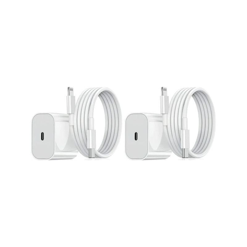 20-w-schnellladegerät Für Iphone Und Usb-c-kabel (2er-pack) – Kompatibel Mit Iphone-geräten – Weiß – 2er-pack