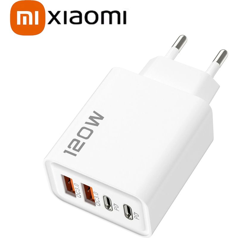 Xiaomi 120w Schnellladegerät, 4 Usb-typ-c-anschlüsse, Schnellladefunktion, Quick Charge 3.0-adapter Für Iphone, Samsung Und Huawei