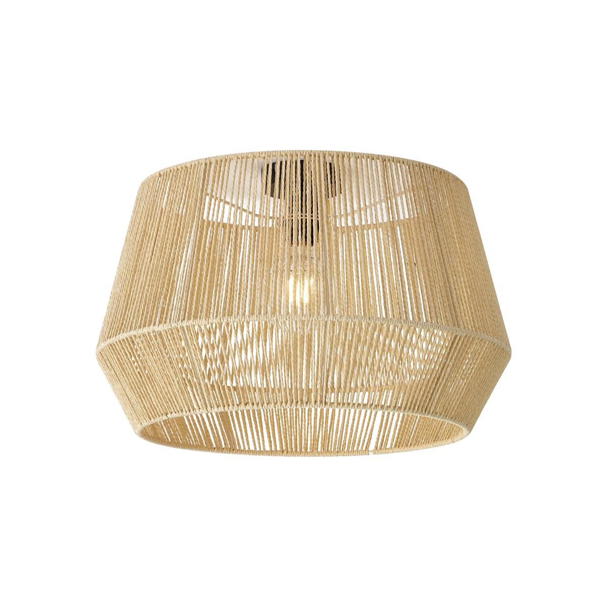 Qazqa Plafondlamp Zwart Met Beige Papieren Kap 50/50/30 - Combi