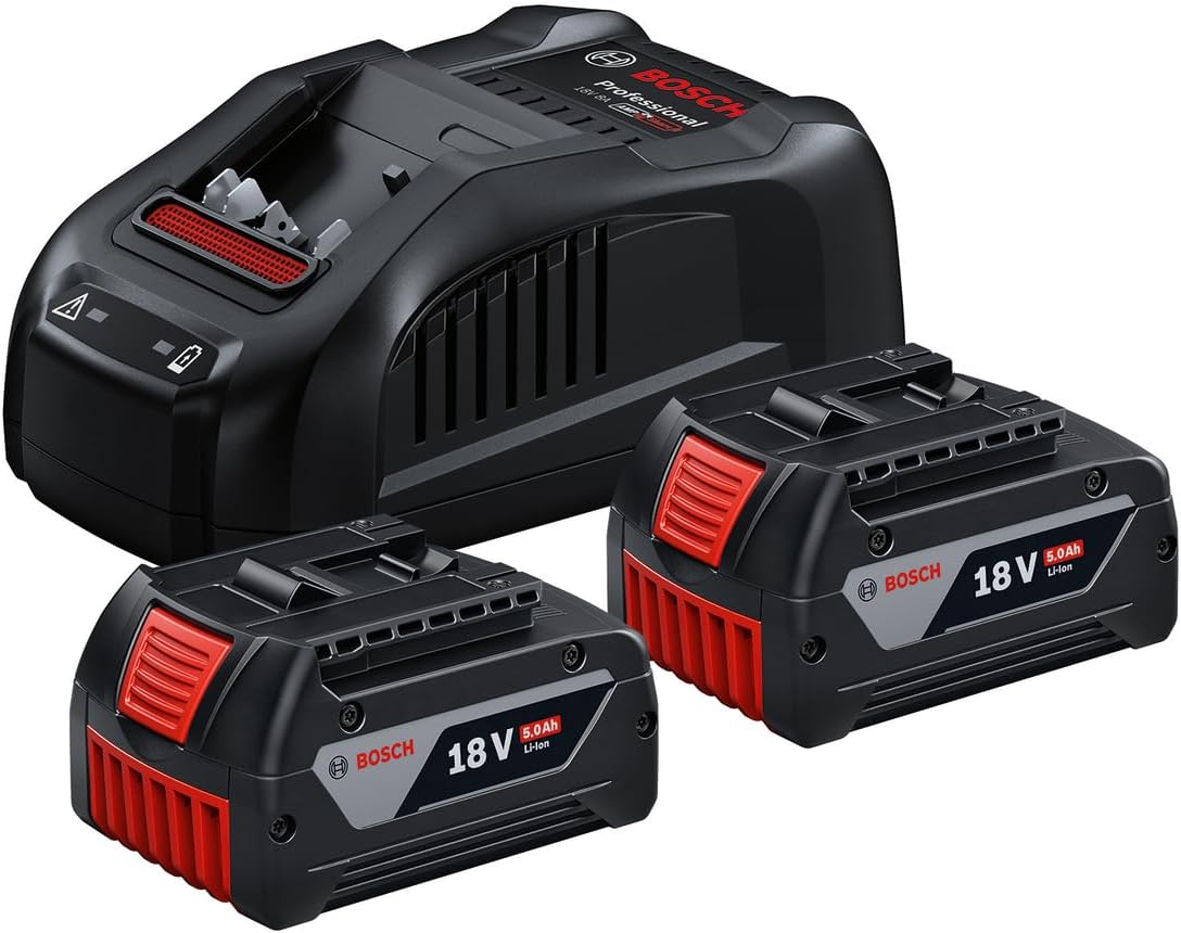 Bosch Professional 18v System Starter-set Akkus: 2 Gba 18v 5,0ah Akkus + Gal 1880 Cv Schnellladegerät