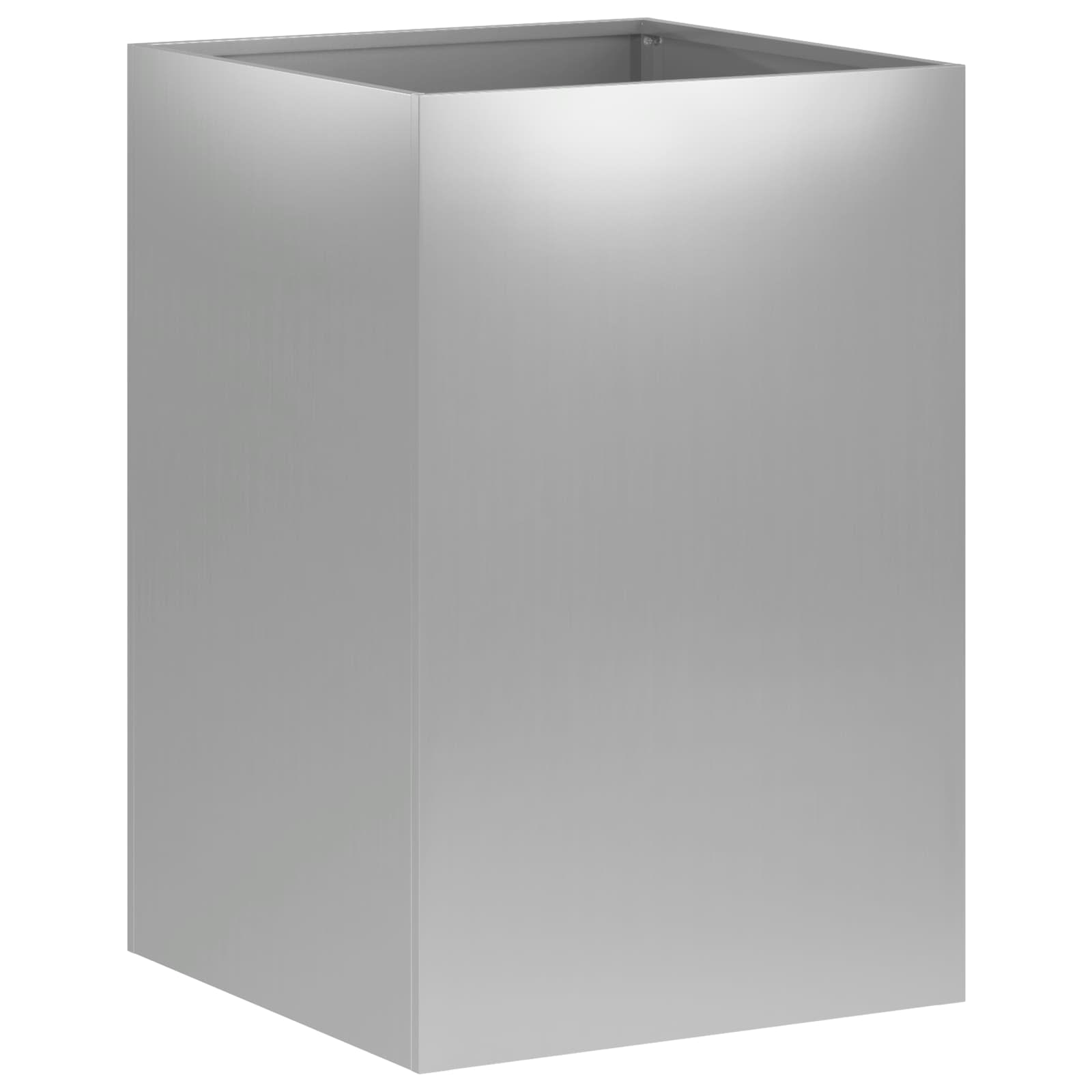 Garten-pflanzgefäß Silber 40 X 40 X 60 Cm Verzinkter Stahl Vidaxl