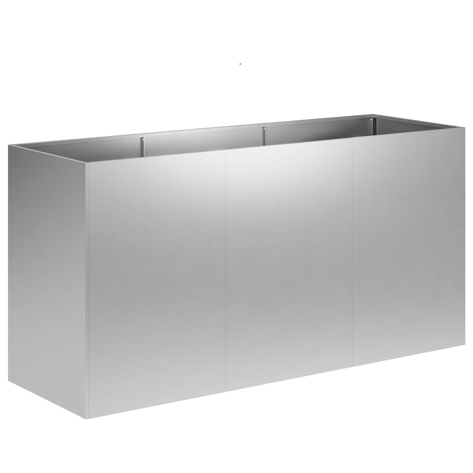 Garten-pflanzgefäß Silber 120 X 40 X 60 Cm Verzinkter Stahl Vidaxl