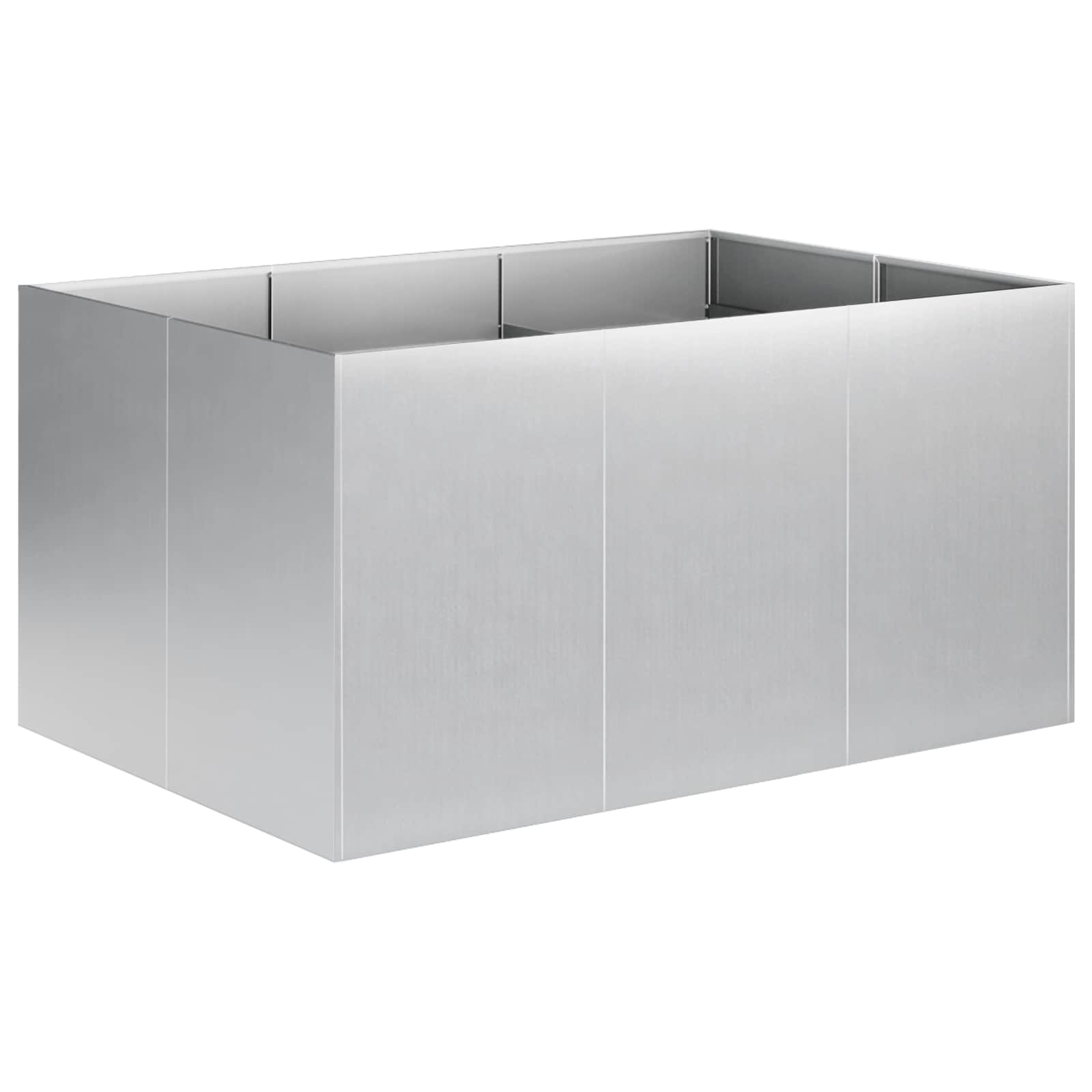 Garten-pflanzgefäß Silber 120 X 80 X 60 Cm Verzinkter Stahl Vidaxl