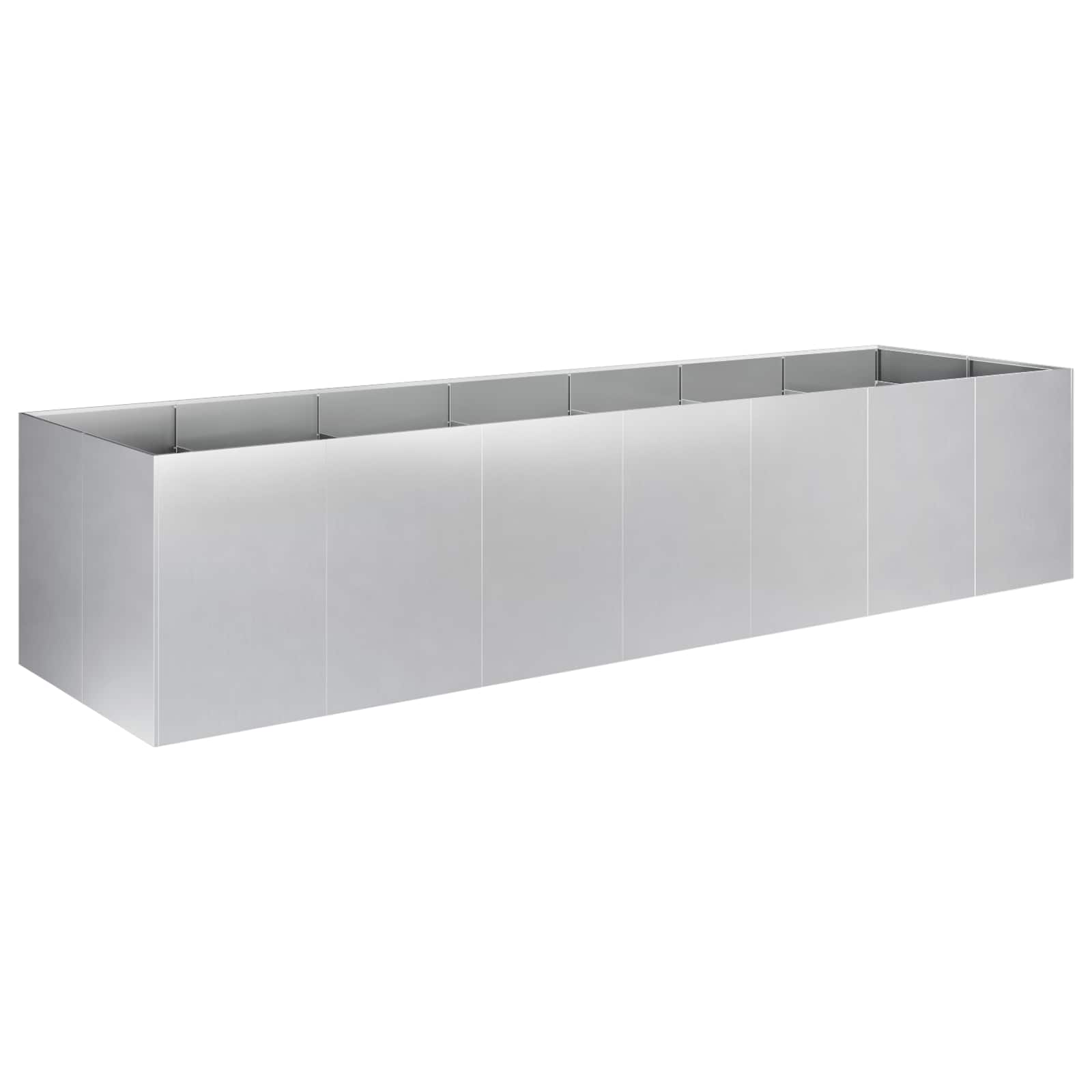 Garten-pflanzgefäß Silber 280 X 80 X 60 Cm Verzinkter Stahl Vidaxl
