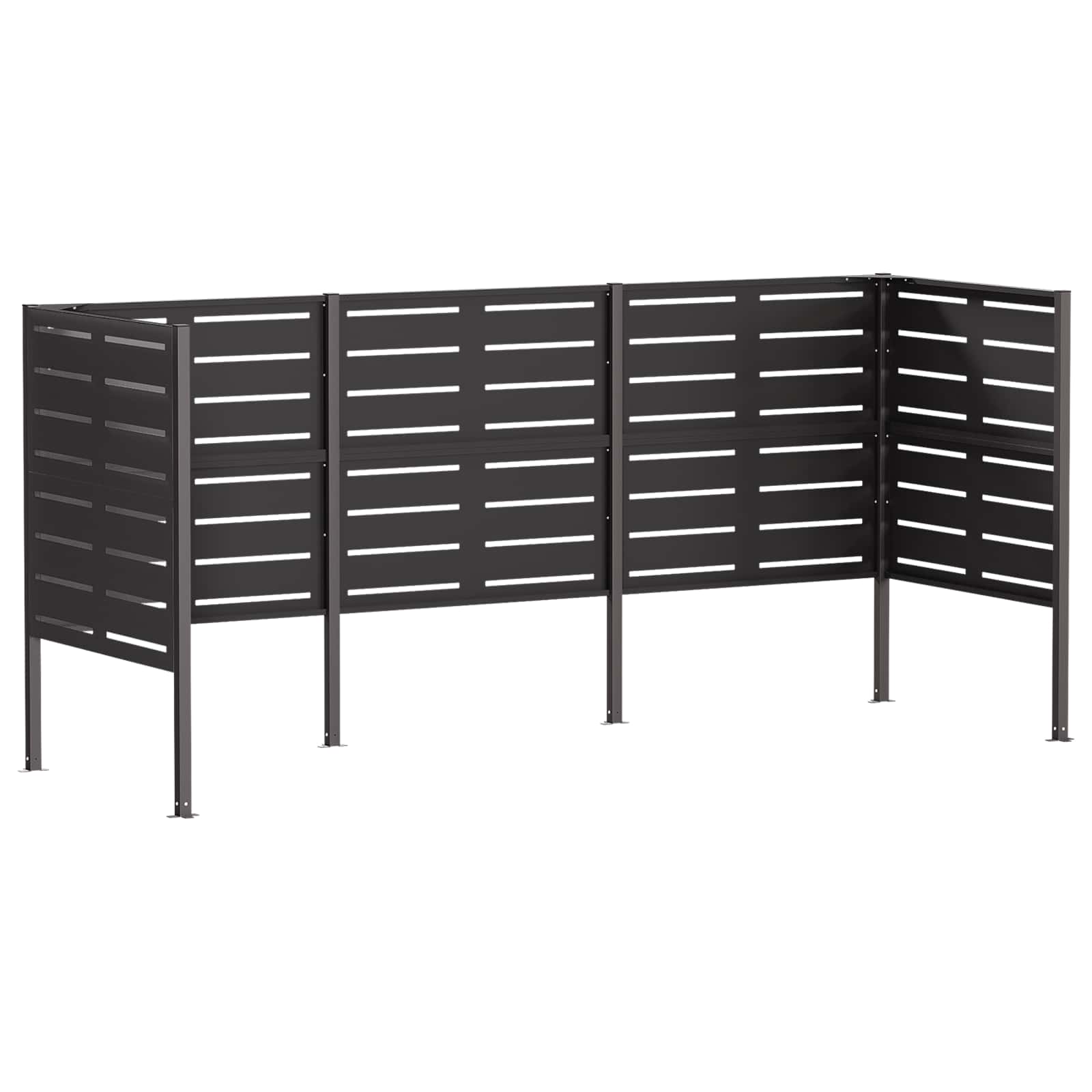 Mülltonnen-sichtschutz 249 X 85 X 113 Cm Stahl Schwarz Vidaxl