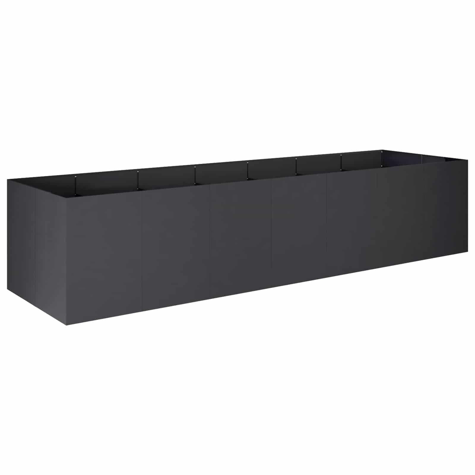 Garten-pflanzgefäß Schwarz 280 X 80 X 60 Cm Kaltgewalzter Stahl Vidaxl
