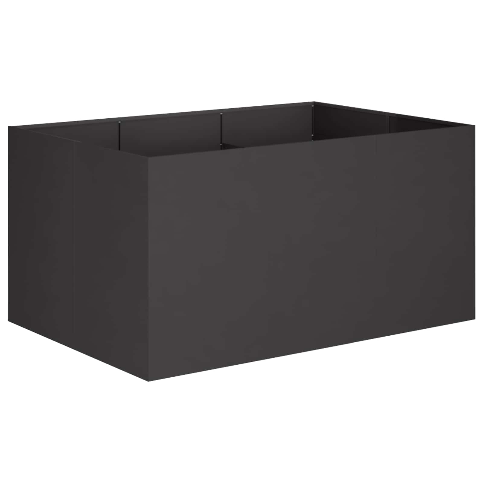 Garten-pflanzgefäß Schwarz 120 X 80 X 60 Cm Kaltgewalzter Stahl Vidaxl
