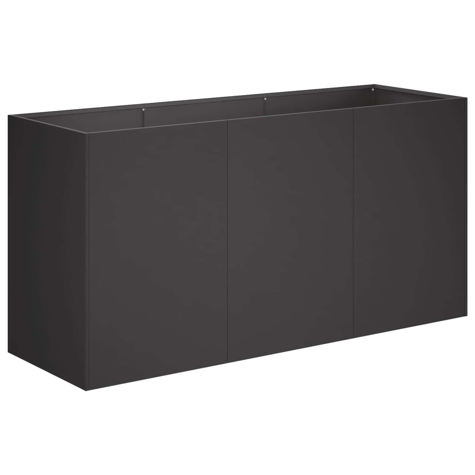 Garten-pflanzgefäß Schwarz 120 X 40 X 60 Cm Kaltgewalzter Stahl Vidaxl