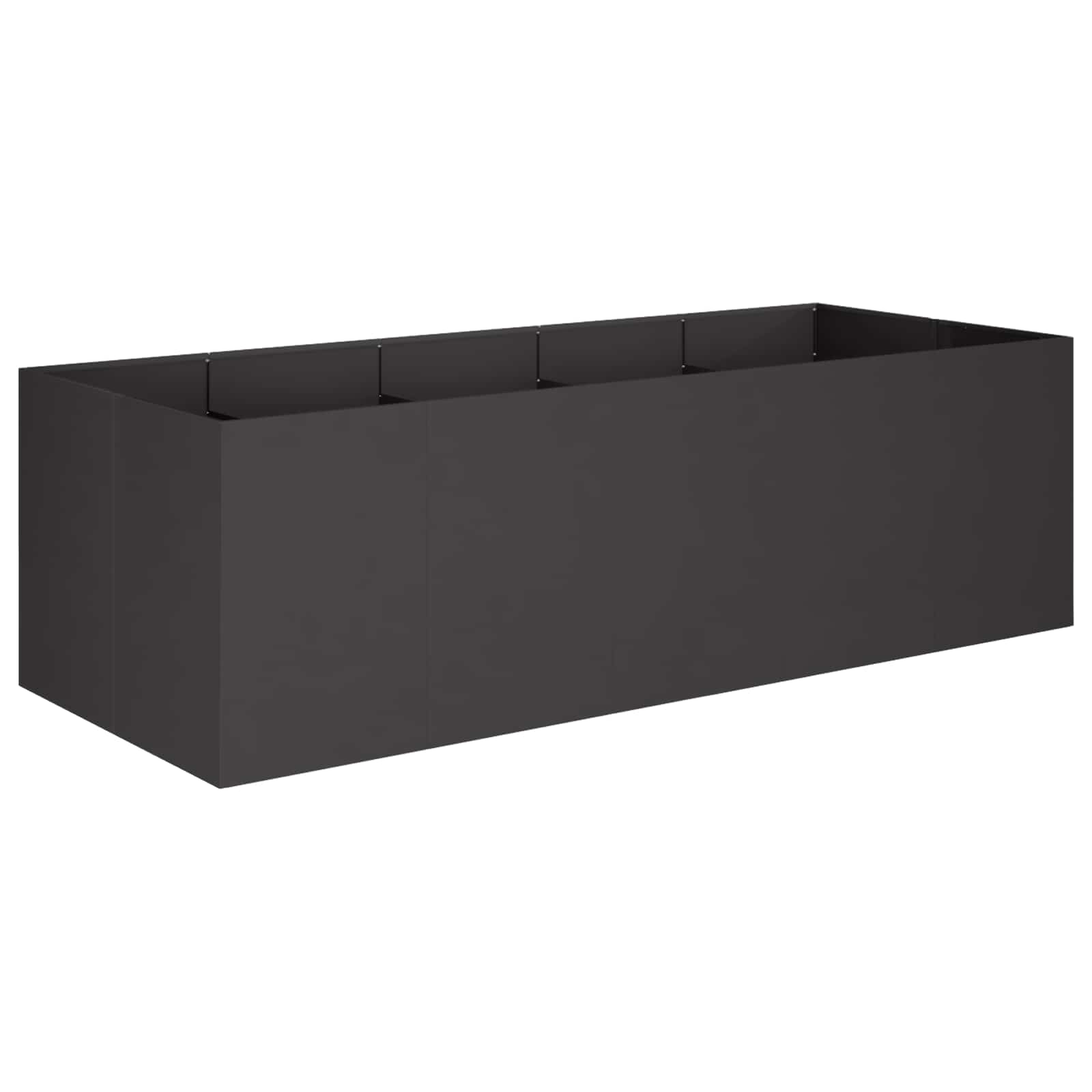 Garten-pflanzgefäß Schwarz 200 X 80 X 60 Cm Kaltgewalzter Stahl Vidaxl