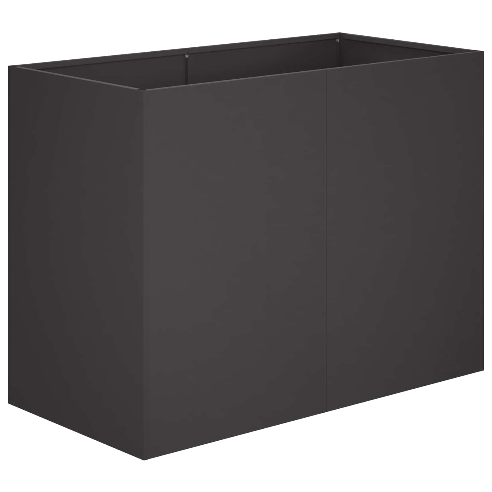 Garten-pflanzgefäß Schwarz 80 X 40 X 60 Cm Kaltgewalzter Stahl Vidaxl