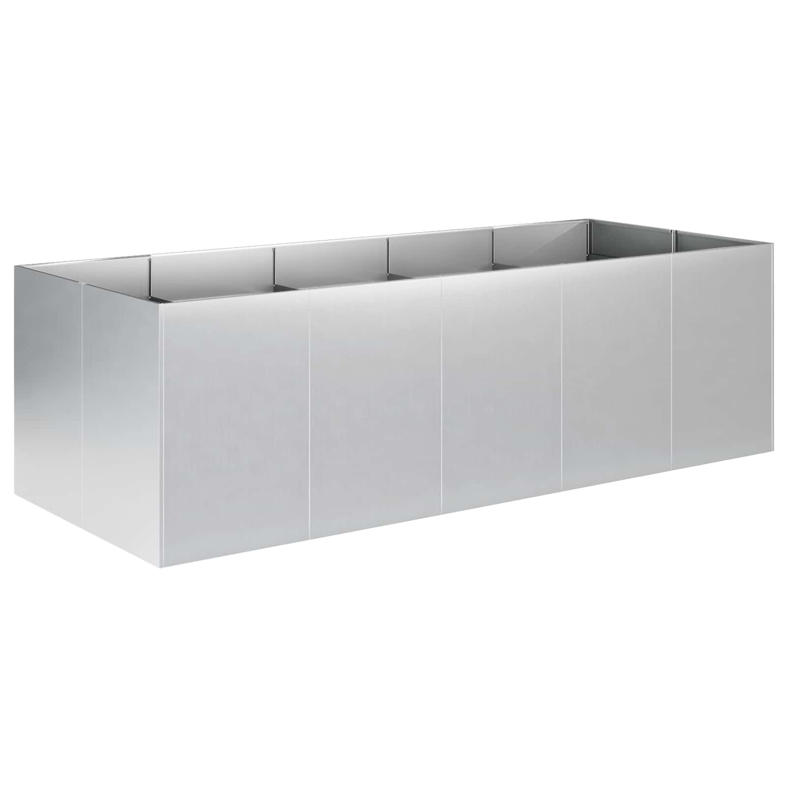 Garten-pflanzgefäß Silber 200 X 80 X 60 Cm Verzinkter Stahl Vidaxl