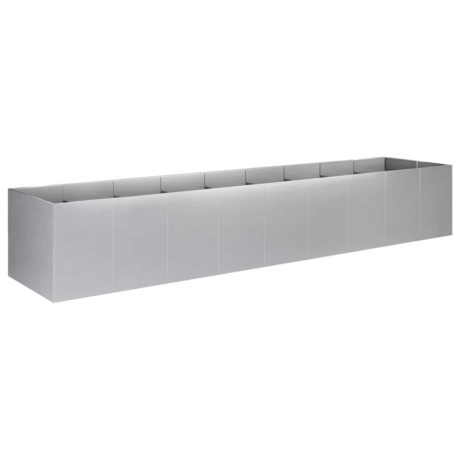 Garten-pflanzgefäß Silber 360 X 80 X 60 Cm Verzinkter Stahl Vidaxl