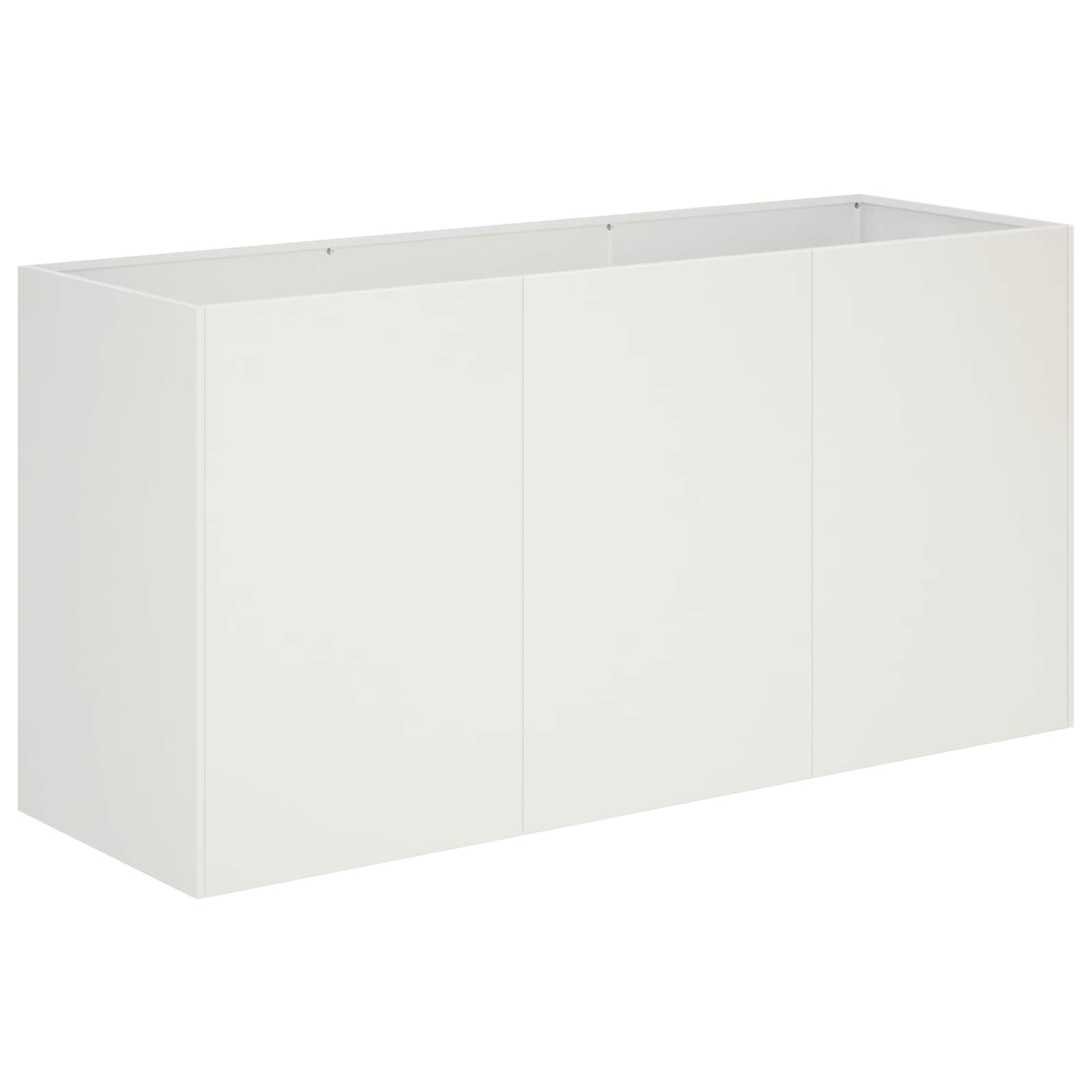 Garten-pflanzgefäß Weiß 120 X 40 X 60 Cm Kaltgewalzter Stahl Vidaxl