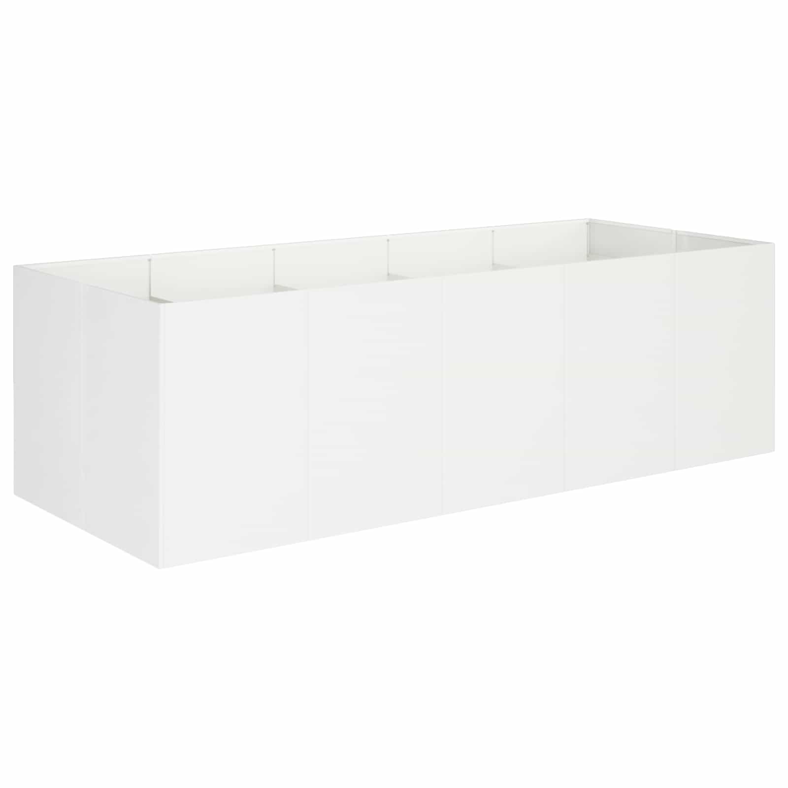 Garten-pflanzgefäß Weiß 200 X 80 X 60 Cm Kaltgewalzter Stahl Vidaxl