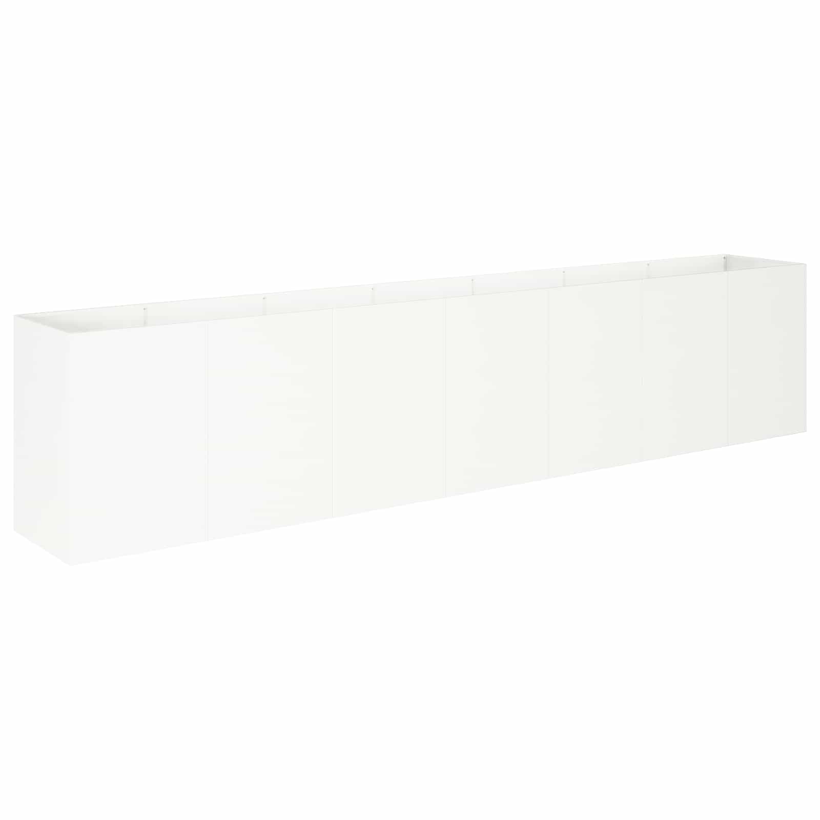 Garten-pflanzgefäß Weiß 280 X 40 X 60 Cm Kaltgewalzter Stahl Vidaxl