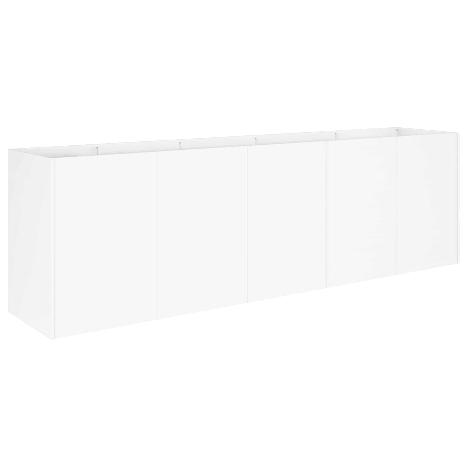 Garten-pflanzgefäß Weiß 200 X 40 X 60 Cm Kaltgewalzter Stahl Vidaxl