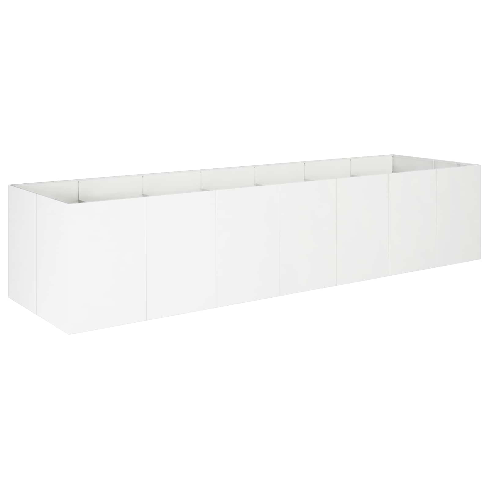 Garten-pflanzgefäß Weiß 280 X 80 X 60 Cm Kaltgewalzter Stahl Vidaxl