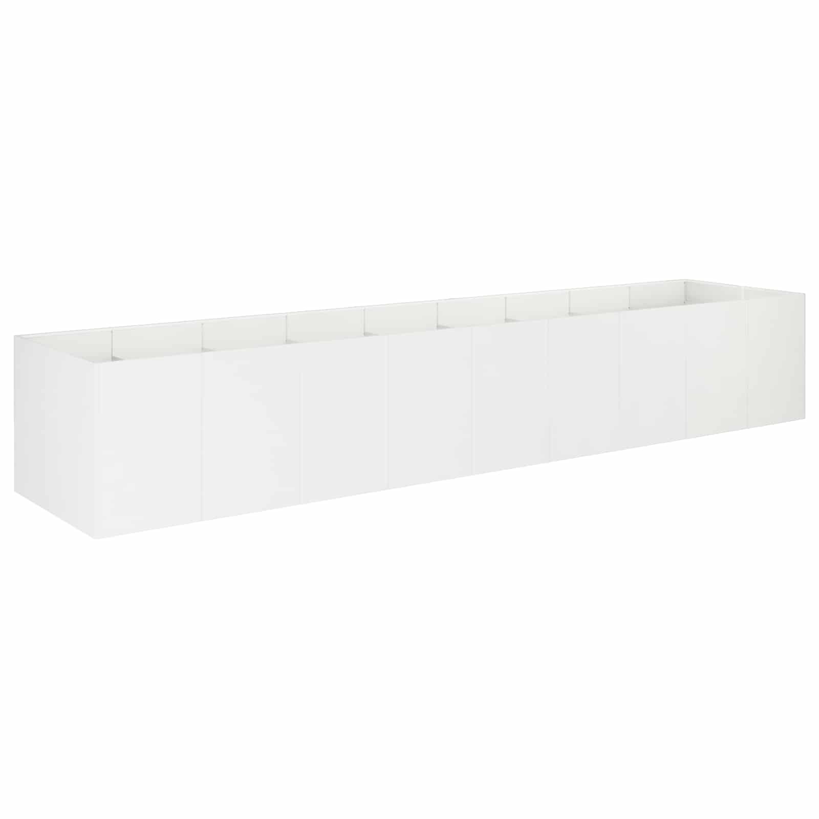 Garten-pflanzgefäß Weiß 360 X 80 X 60 Cm Kaltgewalzter Stahl Vidaxl