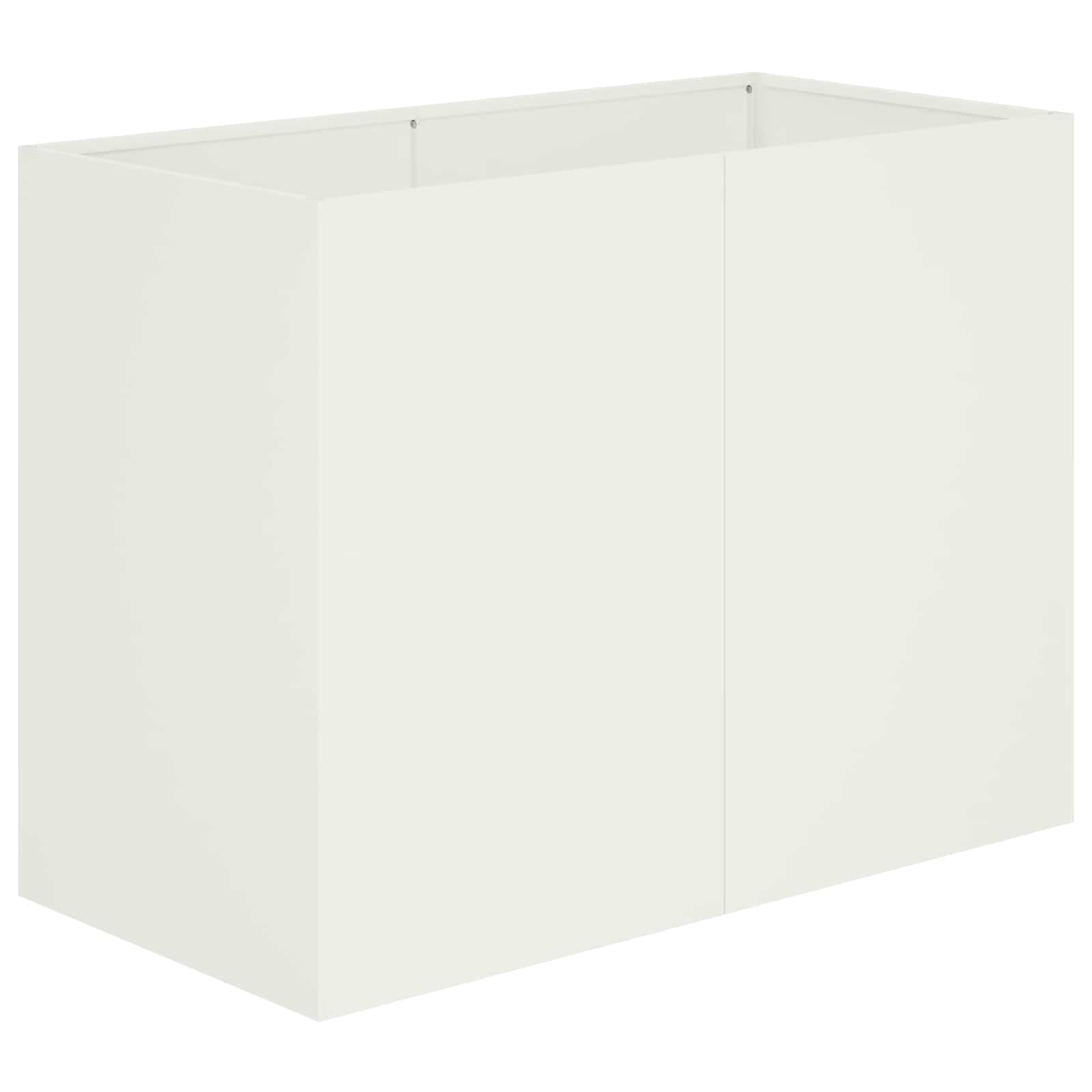 Garten-pflanzgefäß Weiß 80 X 40 X 60 Cm Kaltgewalzter Stahl Vidaxl