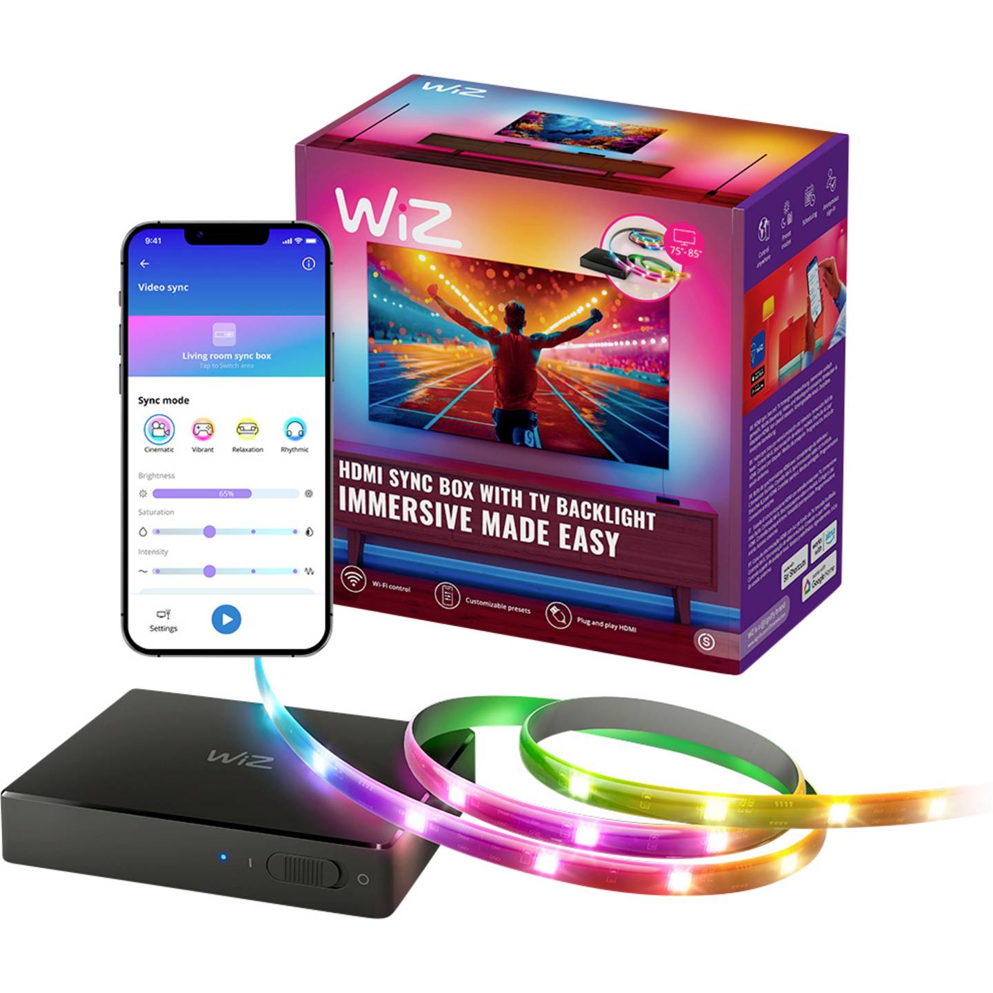 [gebraucht] B-ware Wiz Sync Box Starter Kit Led-streifen-set 340 Cm Dimmbar Mehrfarbig 240 V