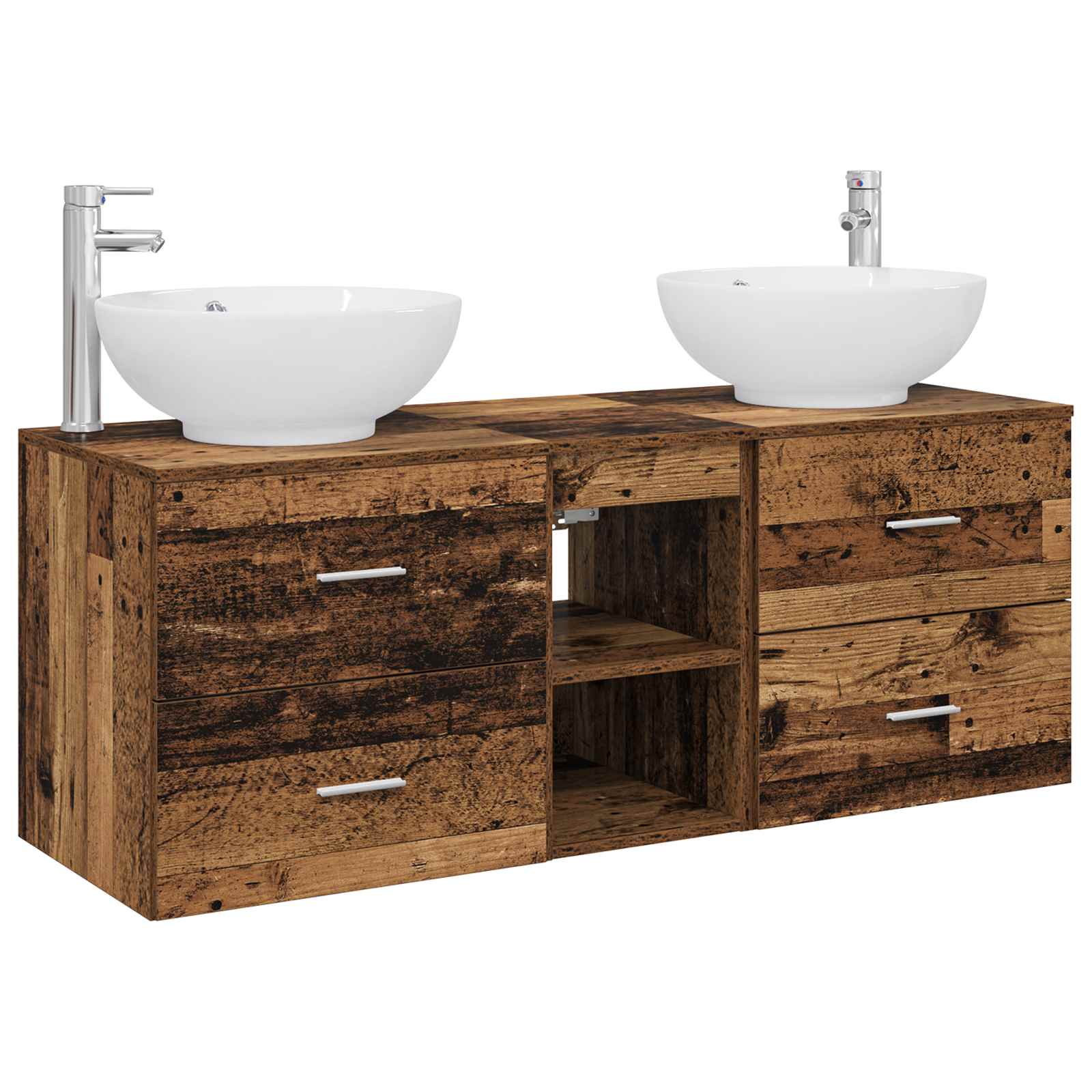 Maison Exclusive - Badezimmermöbel-set 3 Stk. Altholz 129 X 44,5