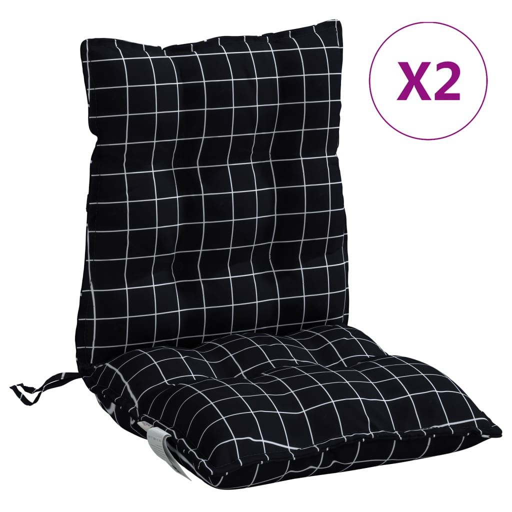 Maison Exclusive - Outdoor-kissen 2 Stk. Schwarz Karomuster 100 X