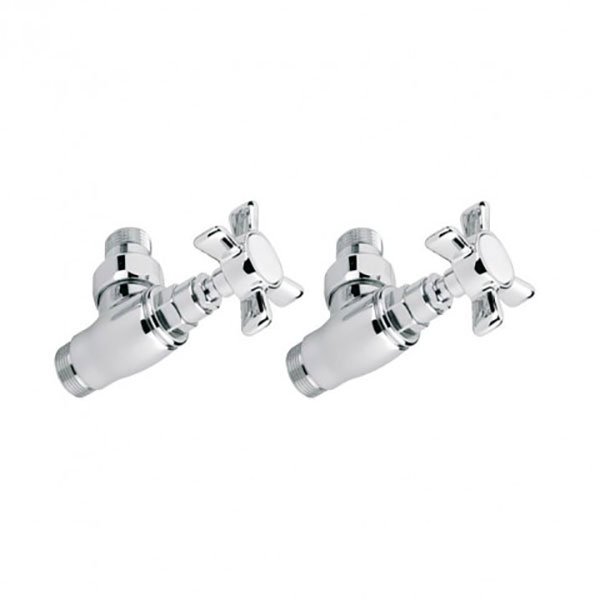 Set Regel-eckventil Sx Verchromt Retro Durchfluss/ Rückkehr Zur Wand - Tgerstcr01