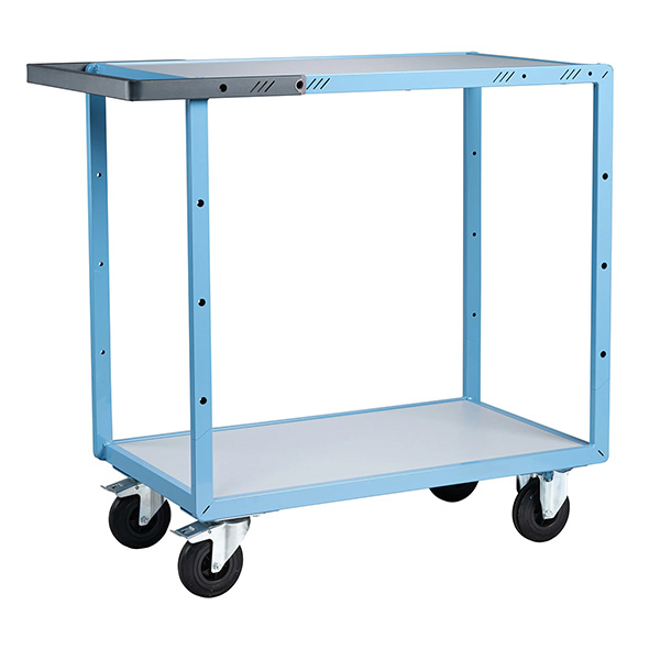 Werkstattwagen Montiert – 2 Ablagen 850 × 500 Mm – Einfacher Griff – Tragkraft 250 Kg – Gummiräder - 880701111