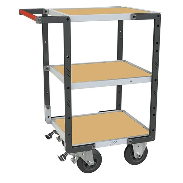 Werkstattwagen Mit 3 Ablagen, Mittelgroß, 550 X 495 Mm – 1 Griff – 400 Kg – Gummiräder Ø 160 Mm - 884720232