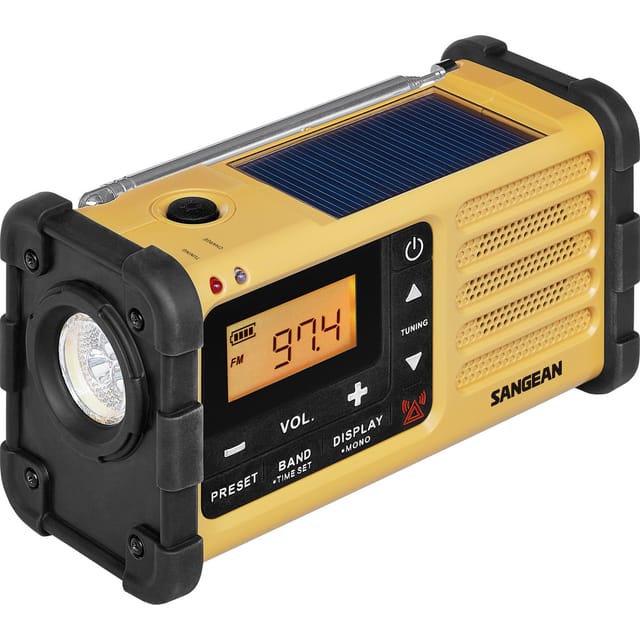 Sangean MMR-88 Outdoorradio UKW, MW Notfallradio Akku-Ladefunktion, Taschenlampe, wiederaufladbar,