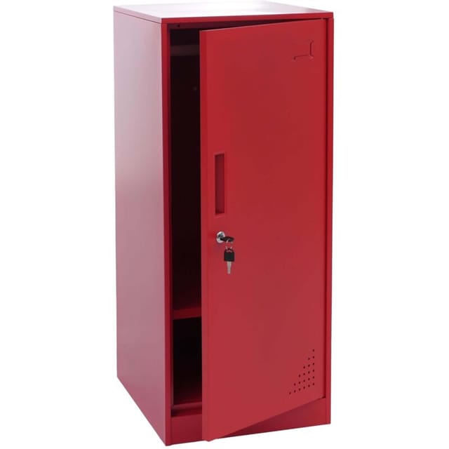 Spind HHG-503, Schließfach Wertfachschrank Schließfachschrank Tür Kleiderstange, 90x38x45cm Stahl rot
