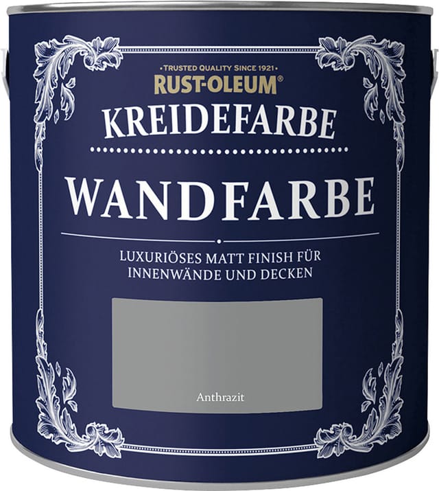 Rust-Oleum Kreidefarbe Wandfarbe 2,5 L anthrazit Kreidefarbe