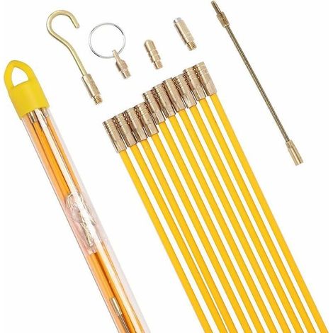 Drahtzieher Für Elektriker – Set Mit 10 Fiberglasstäben À 33 Cm – Flexibel Und Rostfrei Für Komplexe Installationen – Geeignet Für Beengte Platzverhältnisse