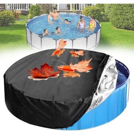 Runde Poolabdeckung – 210 Cm Durchmesser – Uv-beständig – Faltbar – Für Aufblasbare Gartenpools – Schwarz – 1 Stück