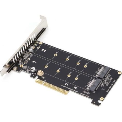 M.2-adapter – Dual-nvme-ssd Auf Pcie X8 – Für Desktop-speichererweiterung – 2 X 32 Gbit/s – 1 Stück