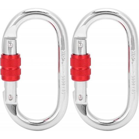 Karabiner – O-form – Bruchlast 23–25 Kn – Zum Klettern, Abseilen, Für Hängematten, Hundeleinen Und Trinkflaschen – 2er-pack