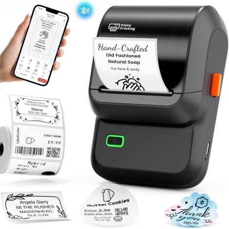 Etikettendrucker, Barcode-etikettendrucker Für Kleinunternehmen, Bluetooth-etikettendrucker Mit Klebeband, Kompatibel Mit Telefon Und Pc, Tragbare, Tintenlose Adressetikettendrucker,