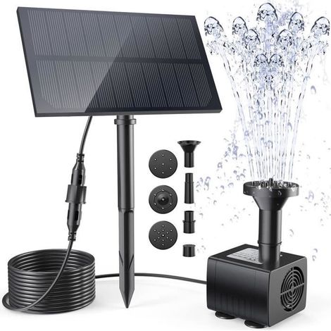 Solarbrunnen Mit Erdspießen. Wasserpumpen-set, Ideal Für Vogeltränken, Teiche, Schwimmbecken, Gärten Und Aquarien Im Freien. Verbesserte Version.