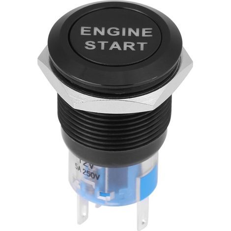 Wasserdichter 12-v-druckknopf Zum Starten Von Automotoren – Schwarze Aluminium-zink-legierung, Einfache Installation, Wetterfest